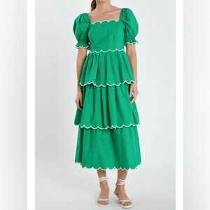 Scallop Tiered Dress English Factory S